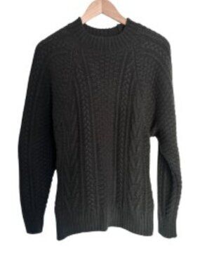 Recto Dark Green Wool Blend Crewneck Sweater S/M